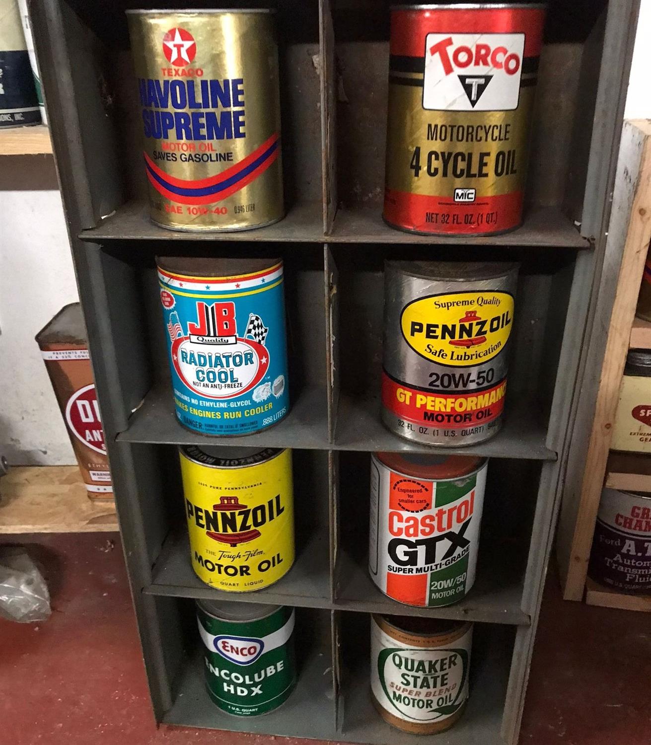 New Old Stock U.S. Quart Oil Cans