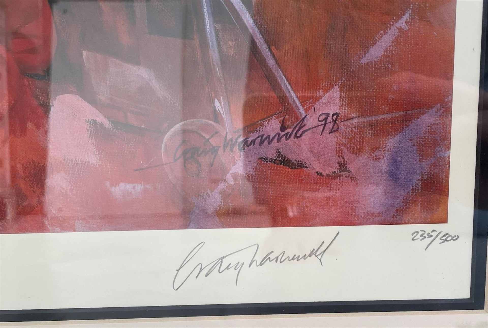 'Ferrari Team Practice' by Craig Warwick signed by Michael Schumacher - Image 2 of 5