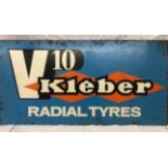 An Original Enamelled Metal Advertising Sign for V10 Kléber Radial Tyres