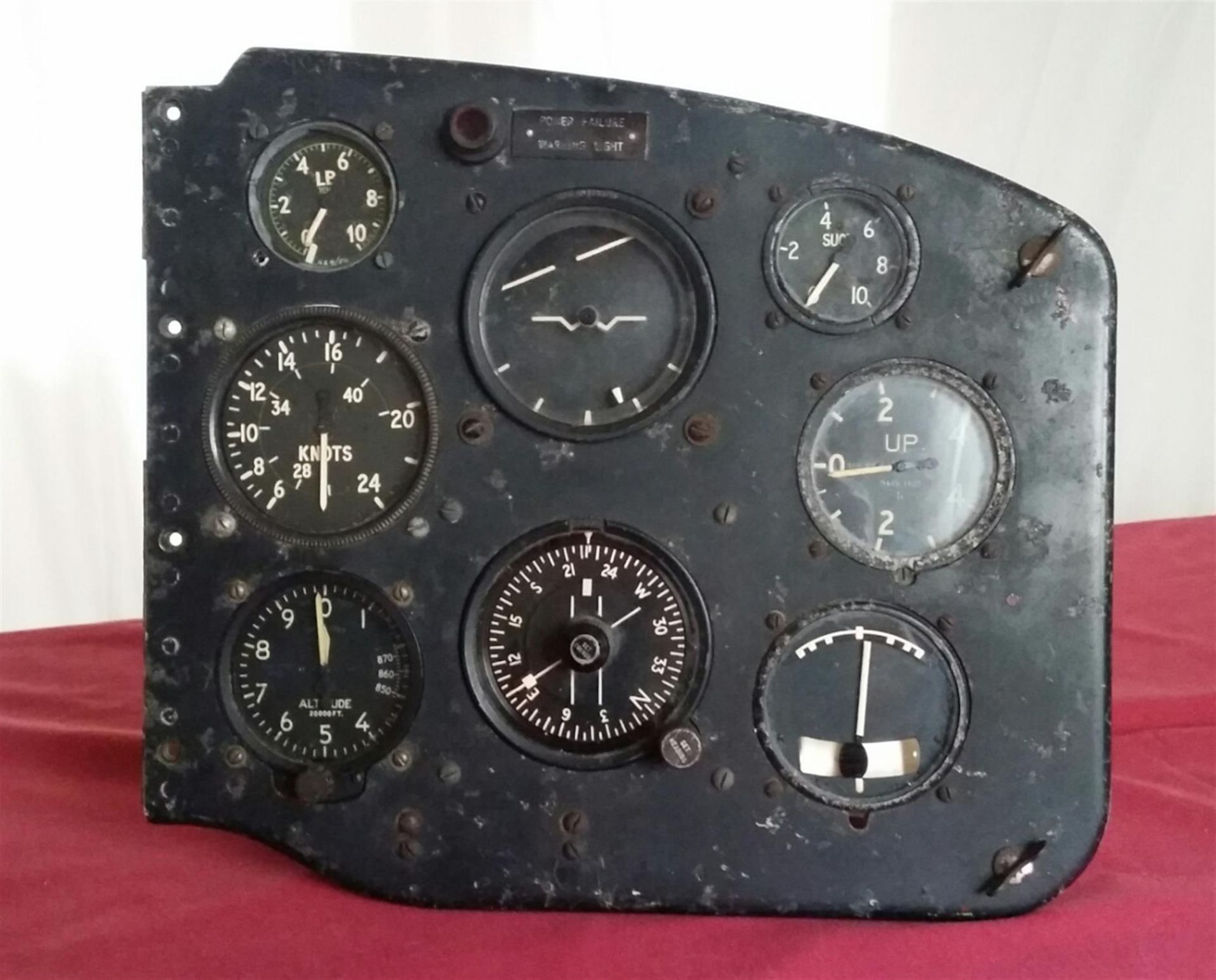 c1955 RAF Piston Provost. Complete original Co-Pilot's Instrument Panel