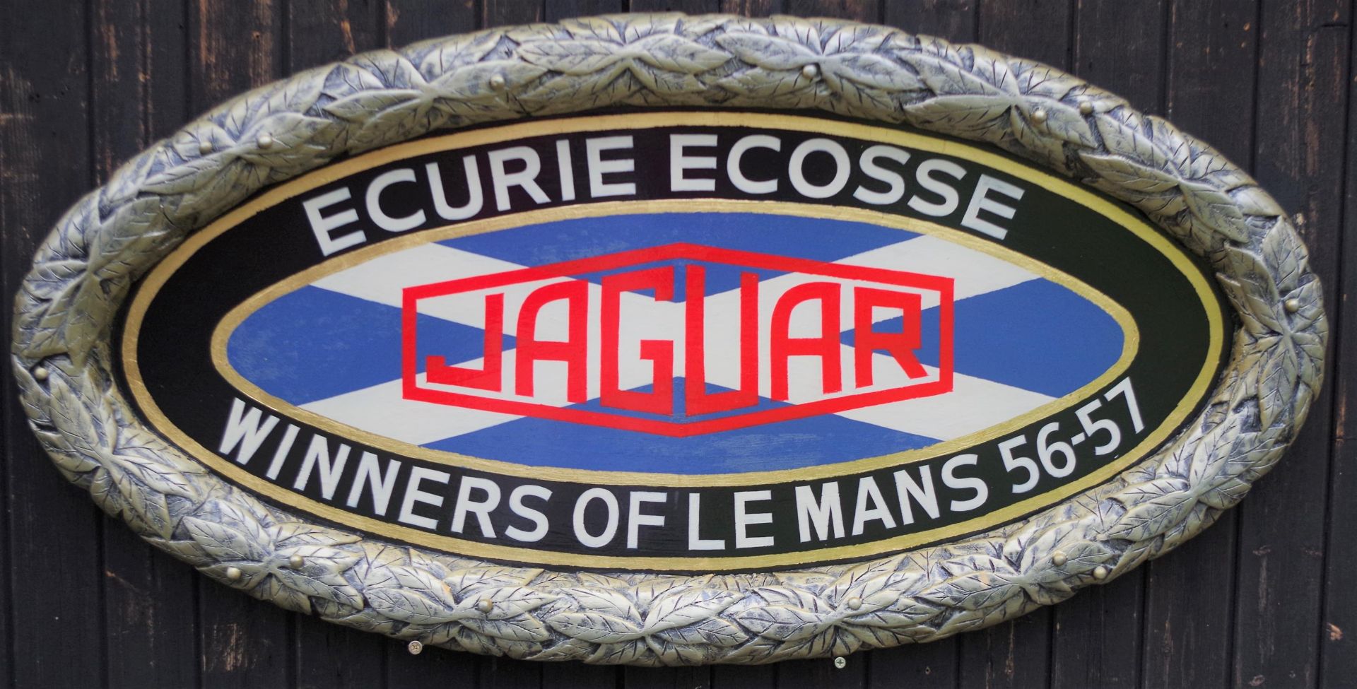 Jaguar Ecurie Ecosse Oval Laurel Leaf Edged Sheild