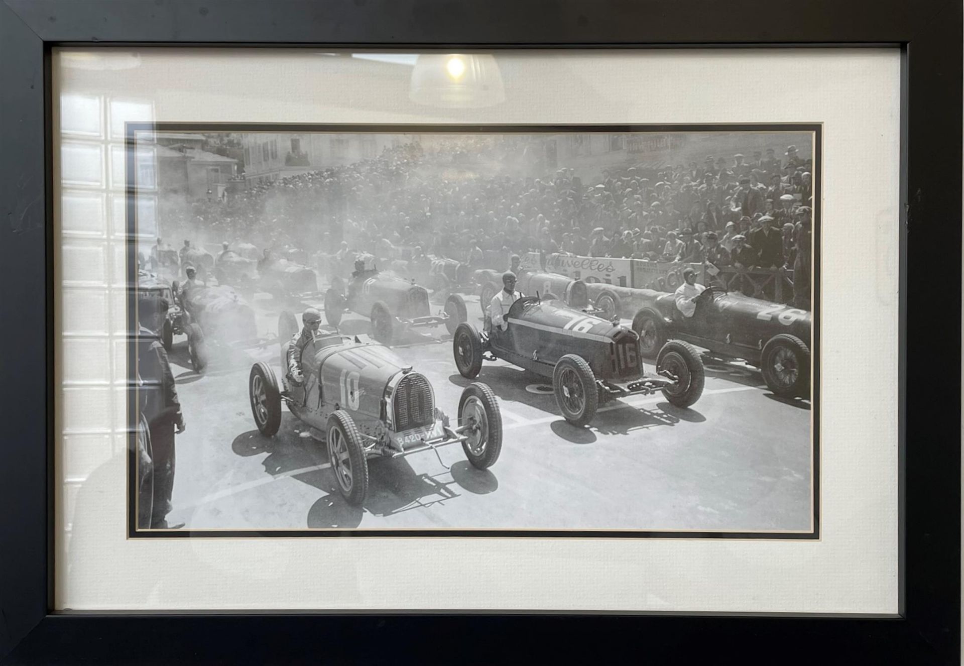 Historic Motorsport. Four B/W Framed Photographs - Image 3 of 5