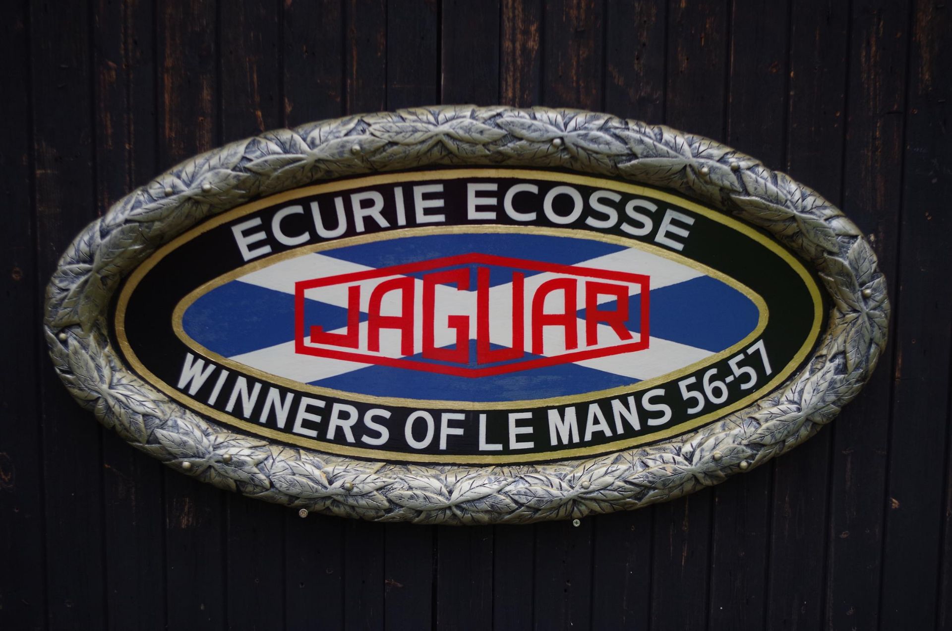 Jaguar Ecurie Ecosse Oval Laurel Leaf Edged Sheild - Image 2 of 4