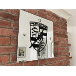 Large Porsche Shield Mirrored Wall Clock