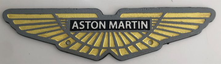 Aston Martin Wall Sign Cast and Hand Painted