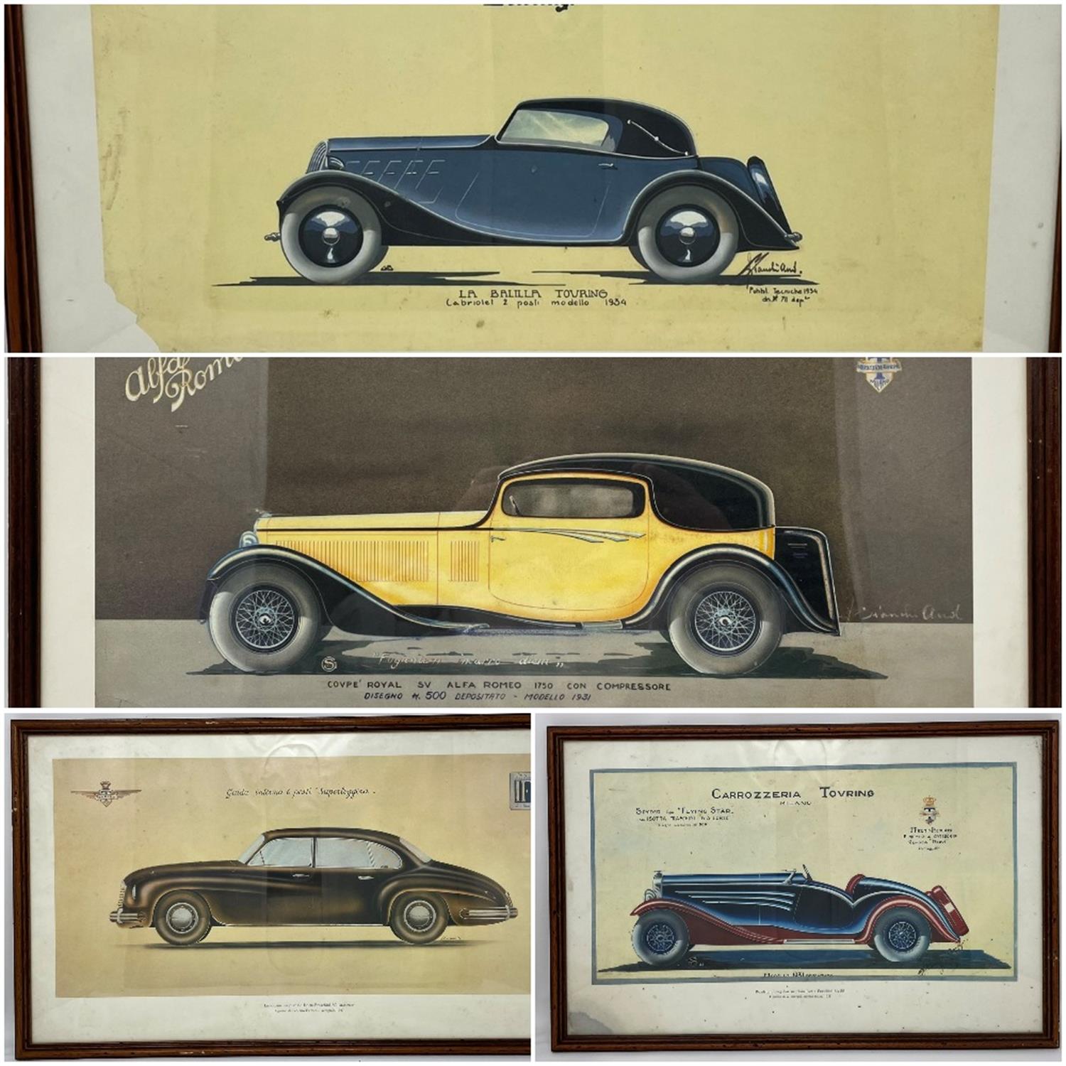 Four Framed and Glazed Carrozzeria Touring Design Studies