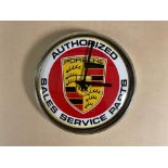 Porsche Style "Authorised Sales Service Parts" Wall Clock