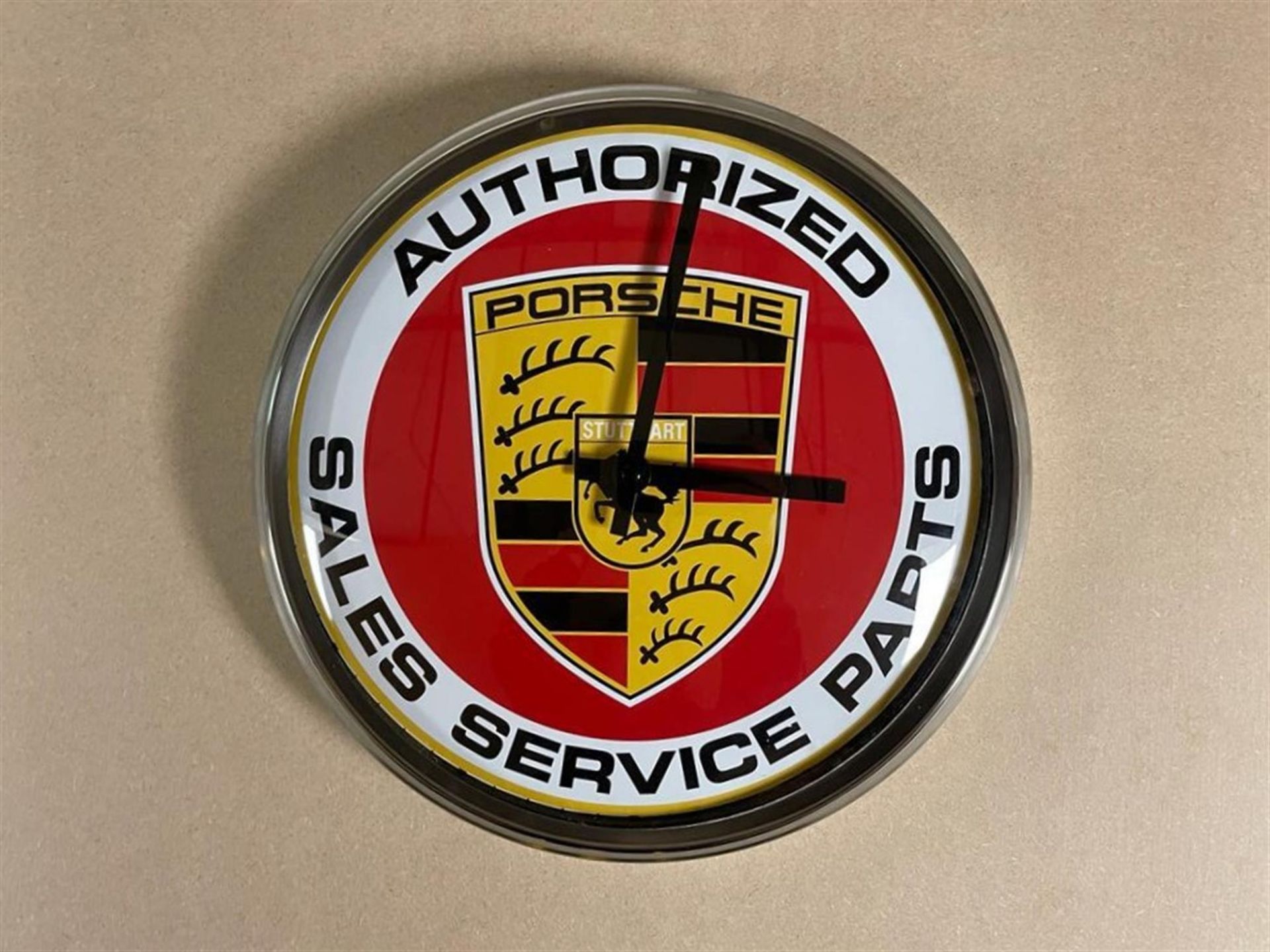 Porsche Style "Authorised Sales Service Parts" Wall Clock