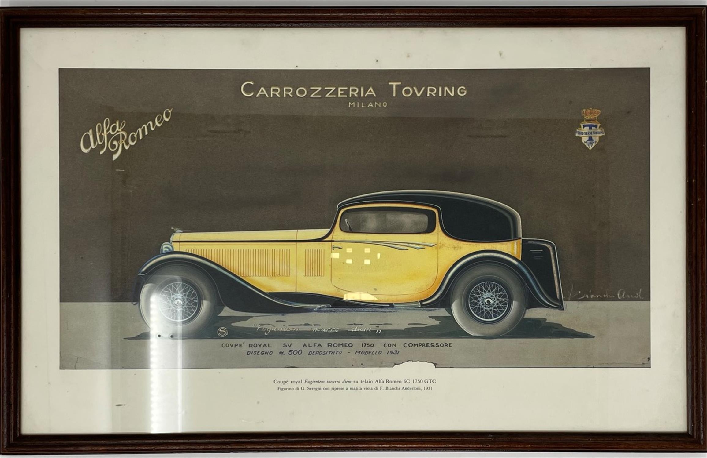 Four Framed and Glazed Carrozzeria Touring Design Studies - Image 2 of 10