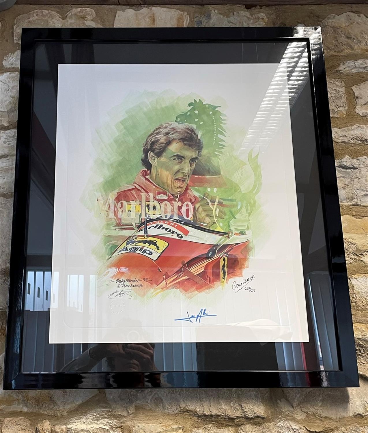 Jean Alesi Framed and Signed Collage Print by Craig Warwick - Image 3 of 6
