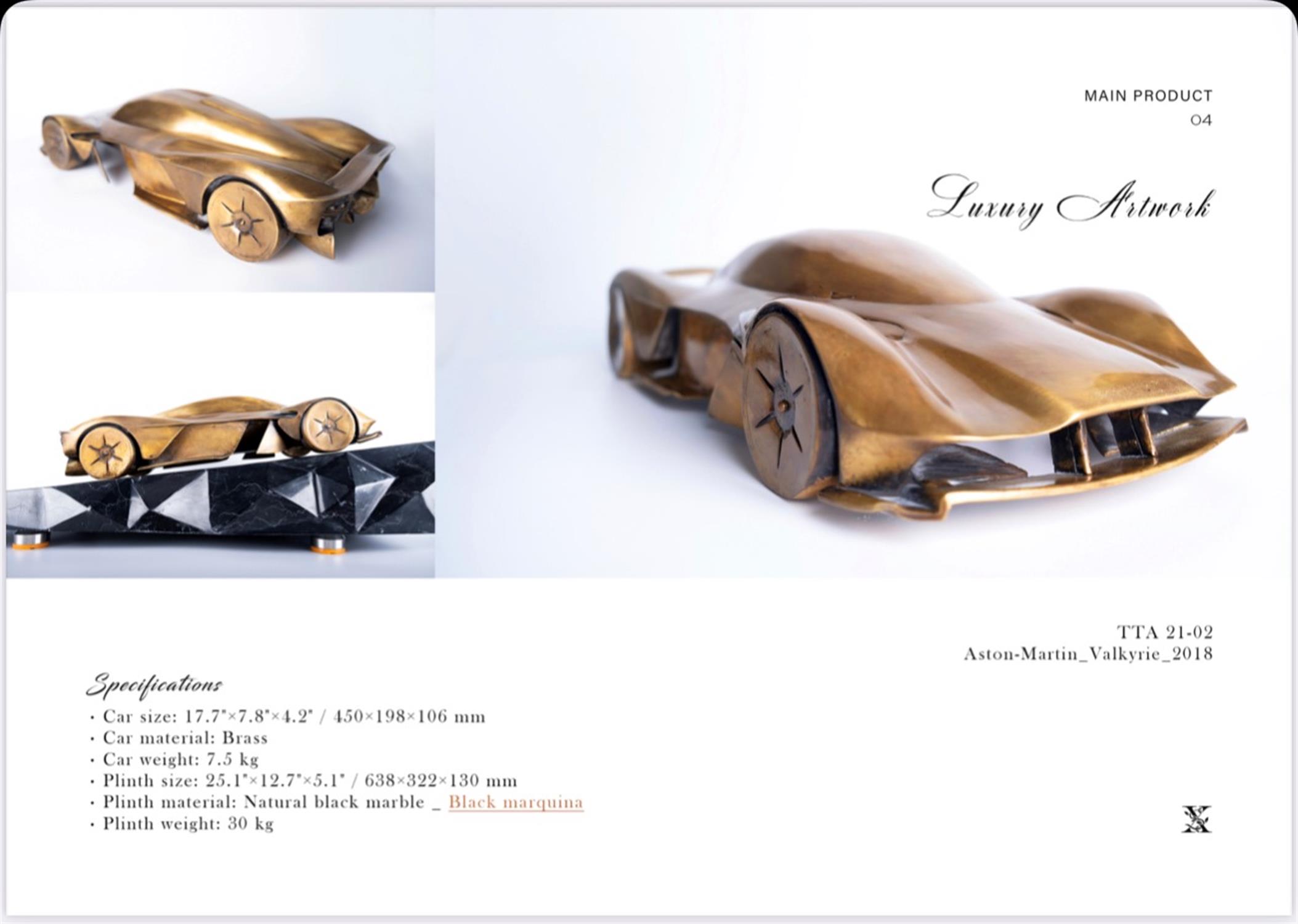Aston Martin Valkyrie Brass sculpture - Image 4 of 4