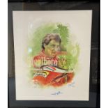 Jean Alesi Framed and Signed Collage Print by Craig Warwick
