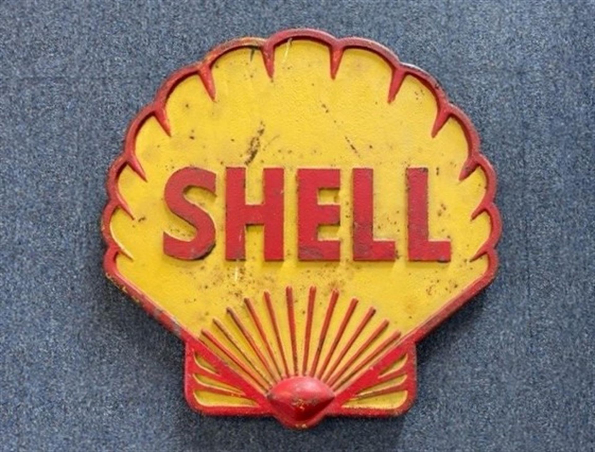 Substantial Cast Iron Shell Sign