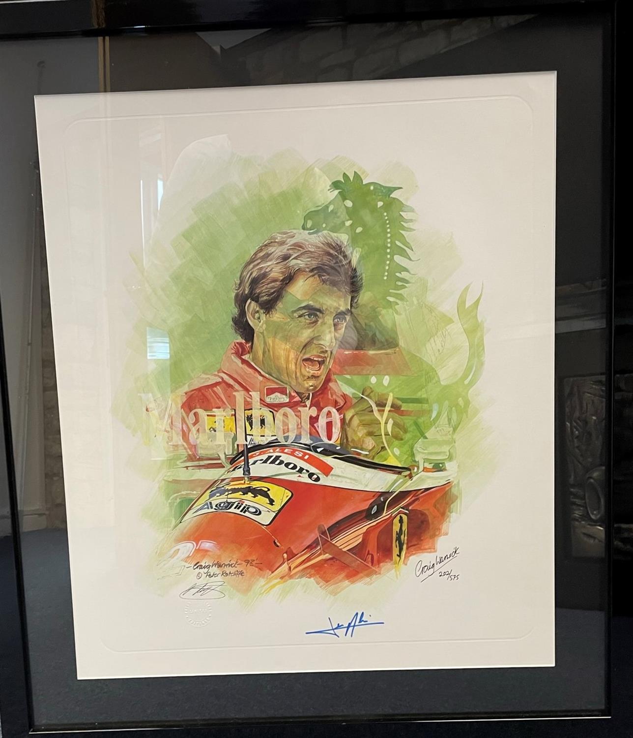 Jean Alesi Framed and Signed Collage Print by Craig Warwick - Image 4 of 6
