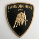 Lamborghini-Style Shield Wall Sign