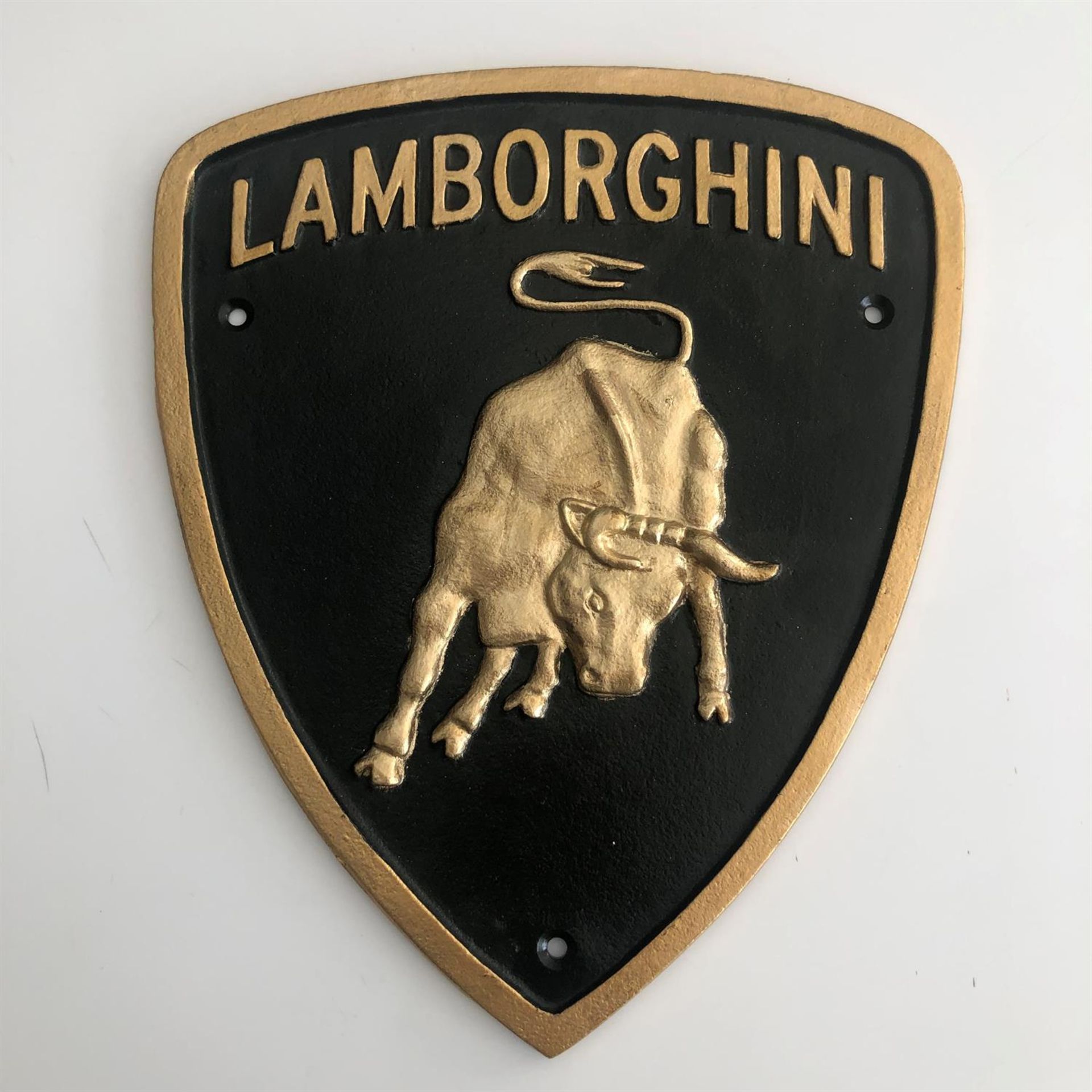 Lamborghini-Style Shield Wall Sign