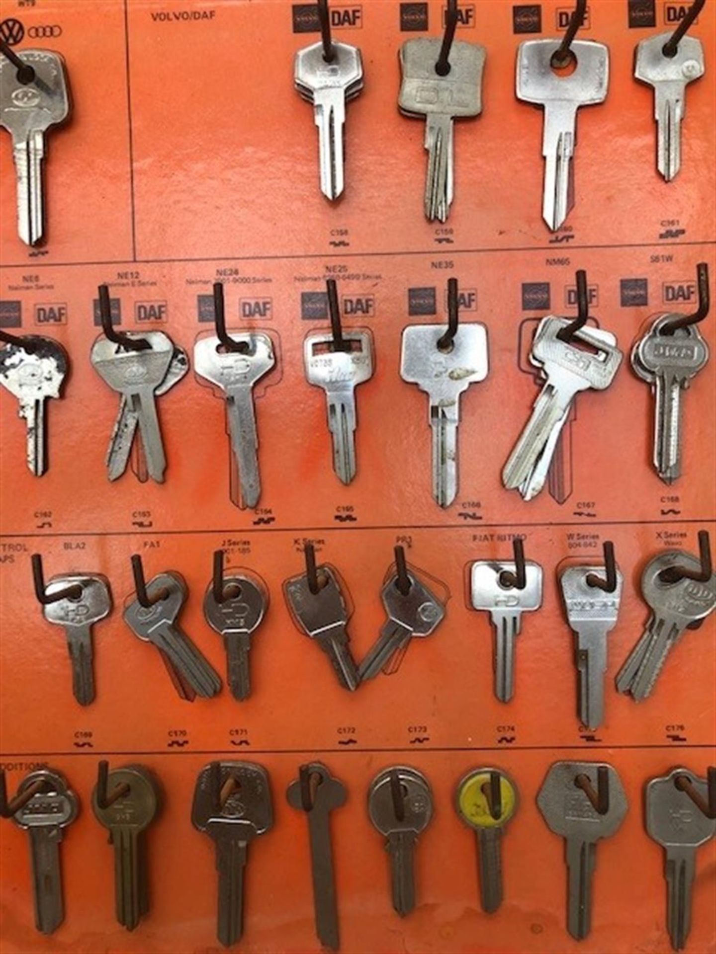 A rare pair of original Davenport Burgess automotive blank key racks, C1970s. - Image 5 of 5