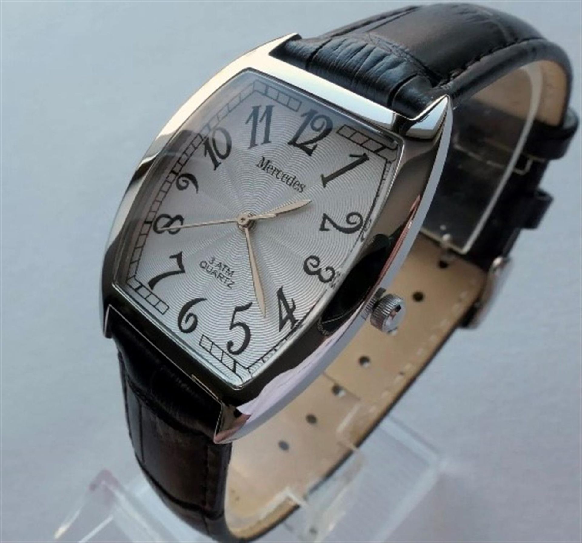 A superb and rare Mercedes Benz Art Deco style tonneau-case 'his or hers' wristwatch C2010. - Image 3 of 10