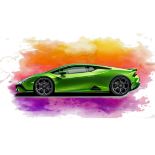 Lamborghini Huracan Framed Watercolour by Phillip Dutton-White