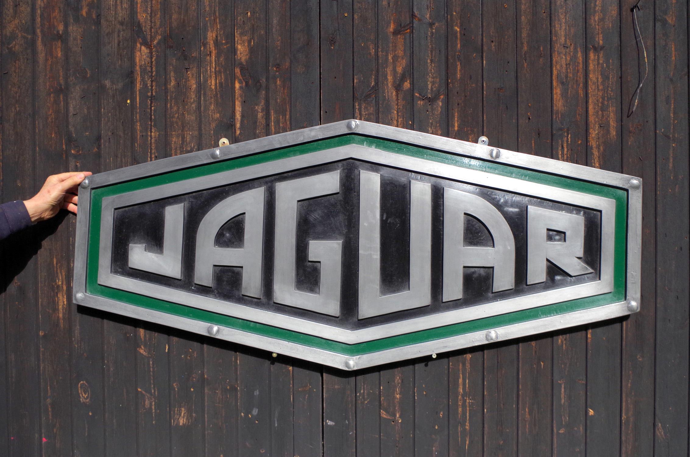 Cold Cast Aluminium Jaguar D-Type Sign