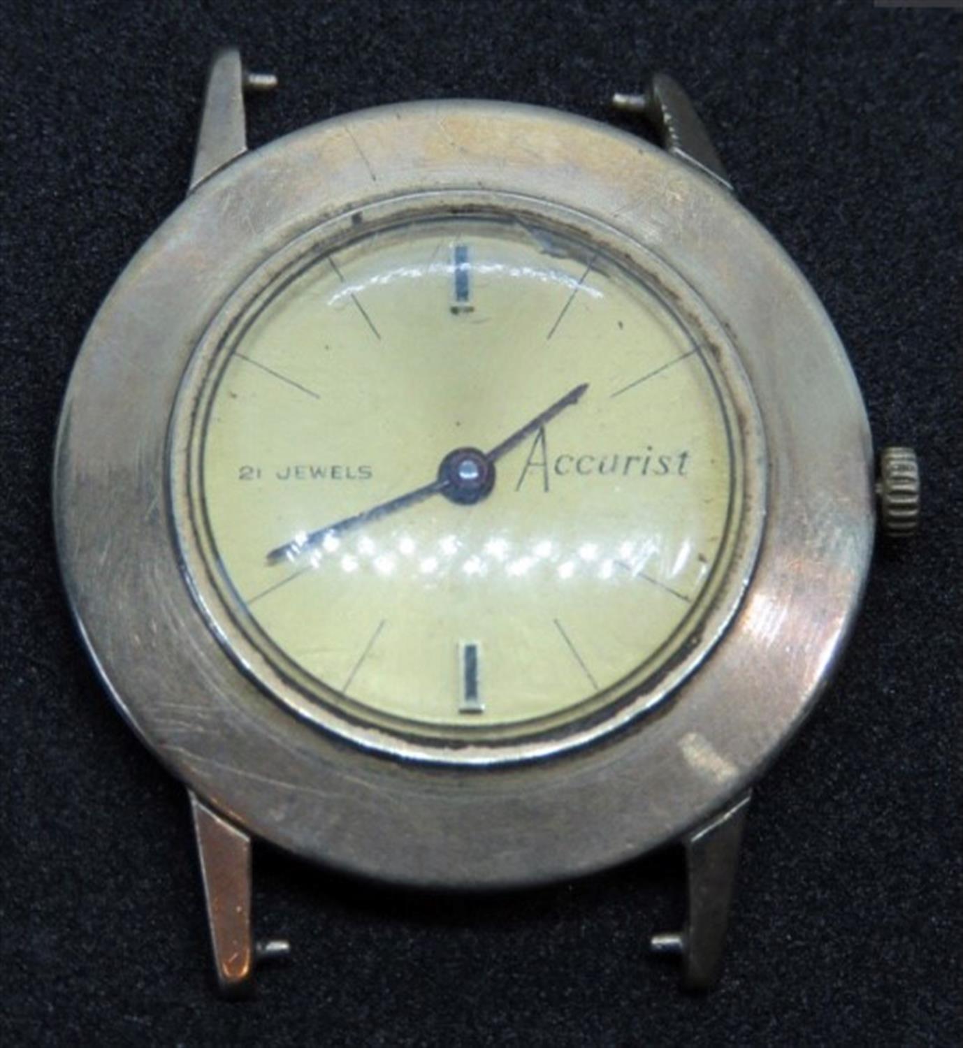 A rare vintage 1970s 9ct gold 'flying saucer' Accurist wrist-watch head