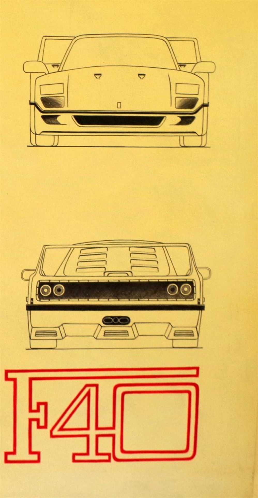 Ferarri F40 Hand Painted Acrylic on Canvas Graphic Illustration - Image 3 of 4