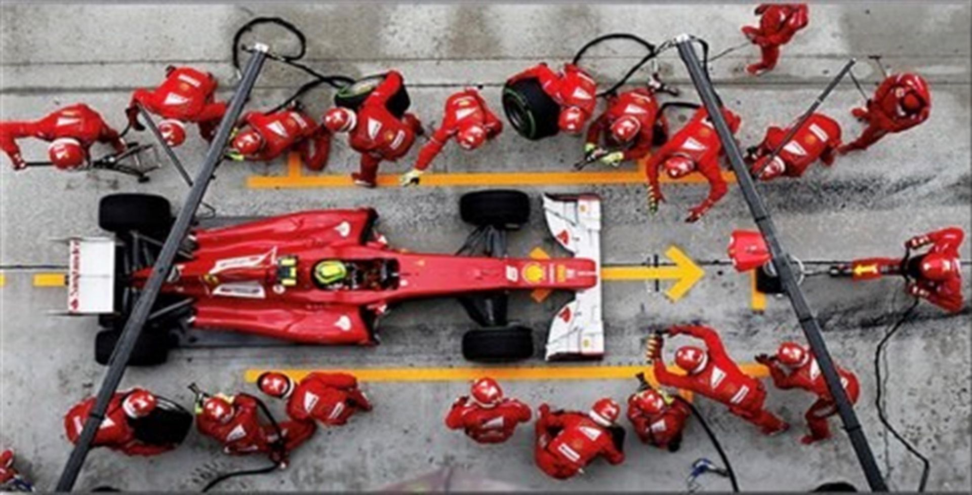 A large and impressive stretch canvas 'Ferrari Pitstop'