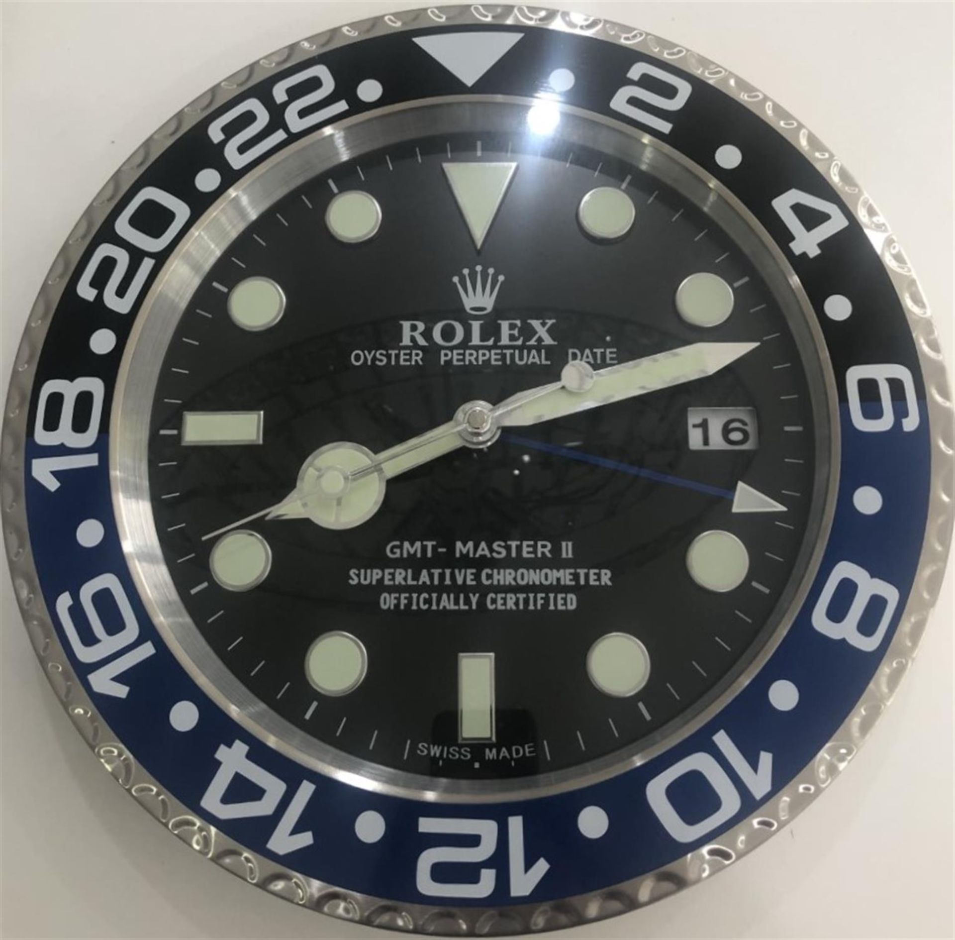 Rolex GMT Master II Batman Homage Wall Clock