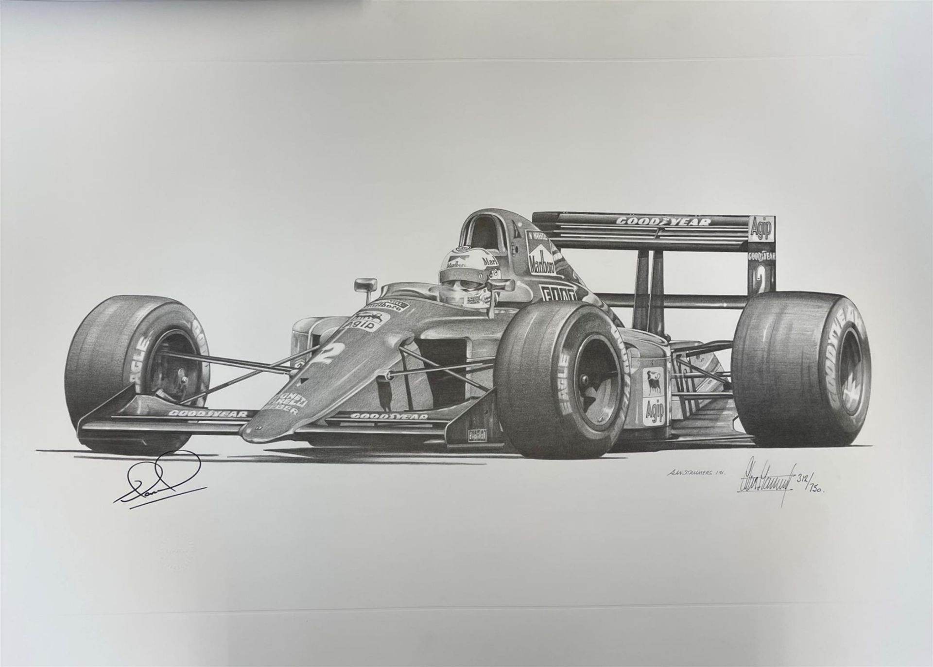 Nigel Mansell's Ferrari 641 Signed Limited Edition Print