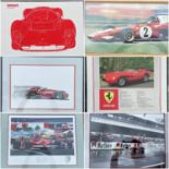 Six Assorted Racing Ferrari Prints