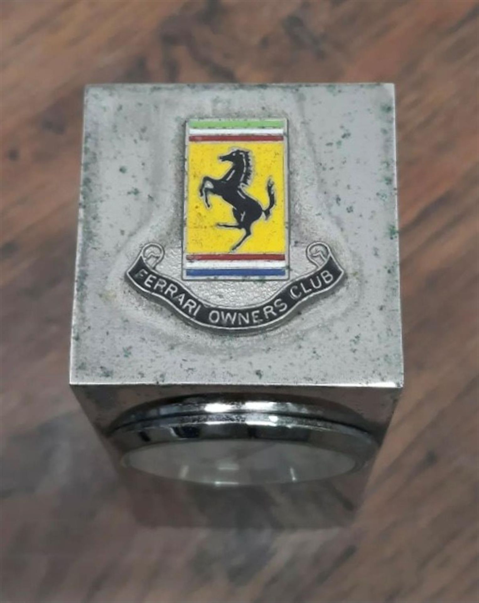 A rare, silver-plated Ferrari Owners' Club 'Shaun Bealey Trophy' clock - Image 2 of 4