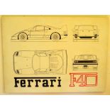 Ferarri F40 Hand Painted Acrylic on Canvas Graphic Illustration