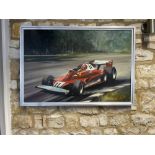 Dion Pears original of Niki Lauda in the Ferrari 312