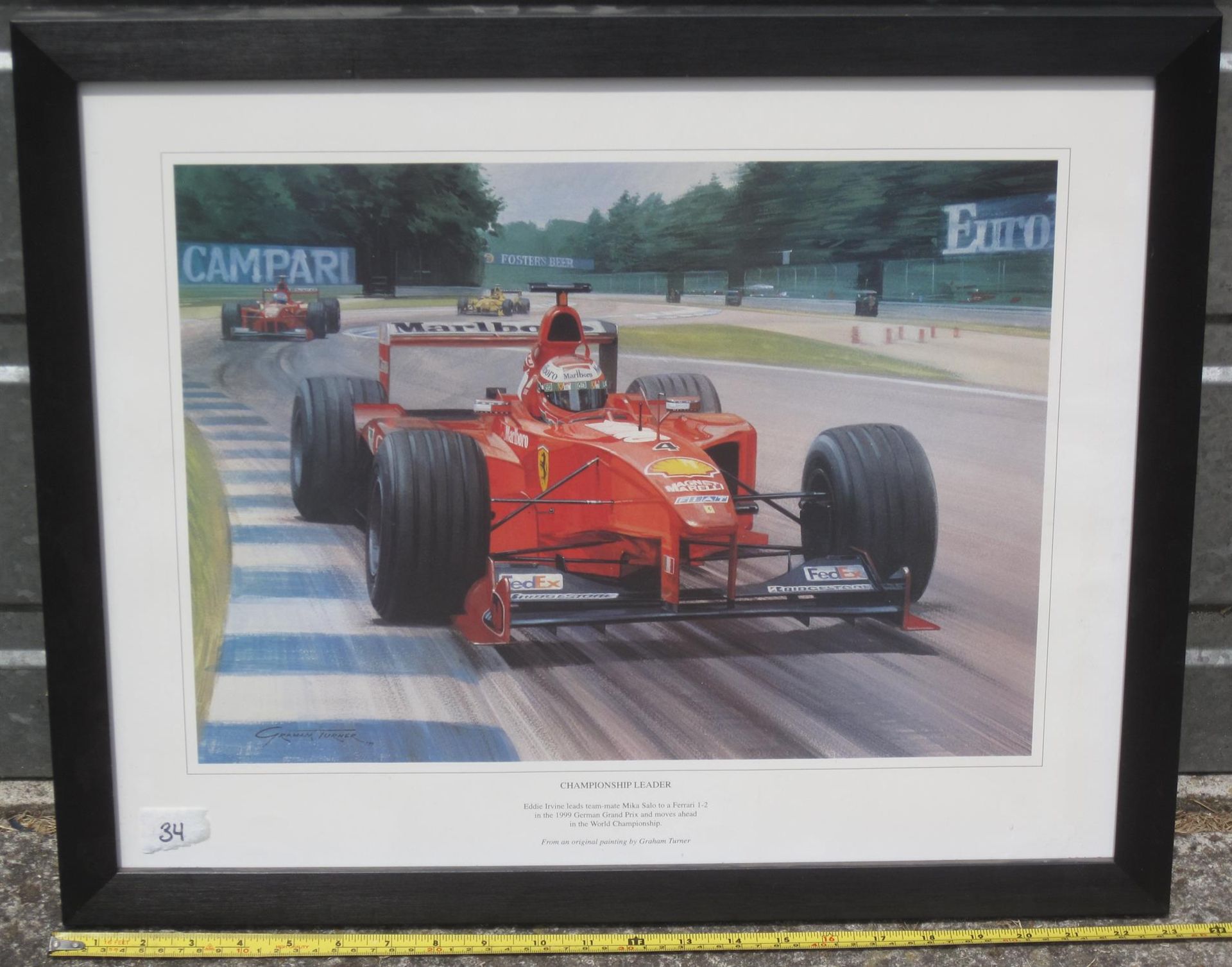 A Pair of Graham Turner Limited Edition Framed Ferrari Prints - Image 2 of 3