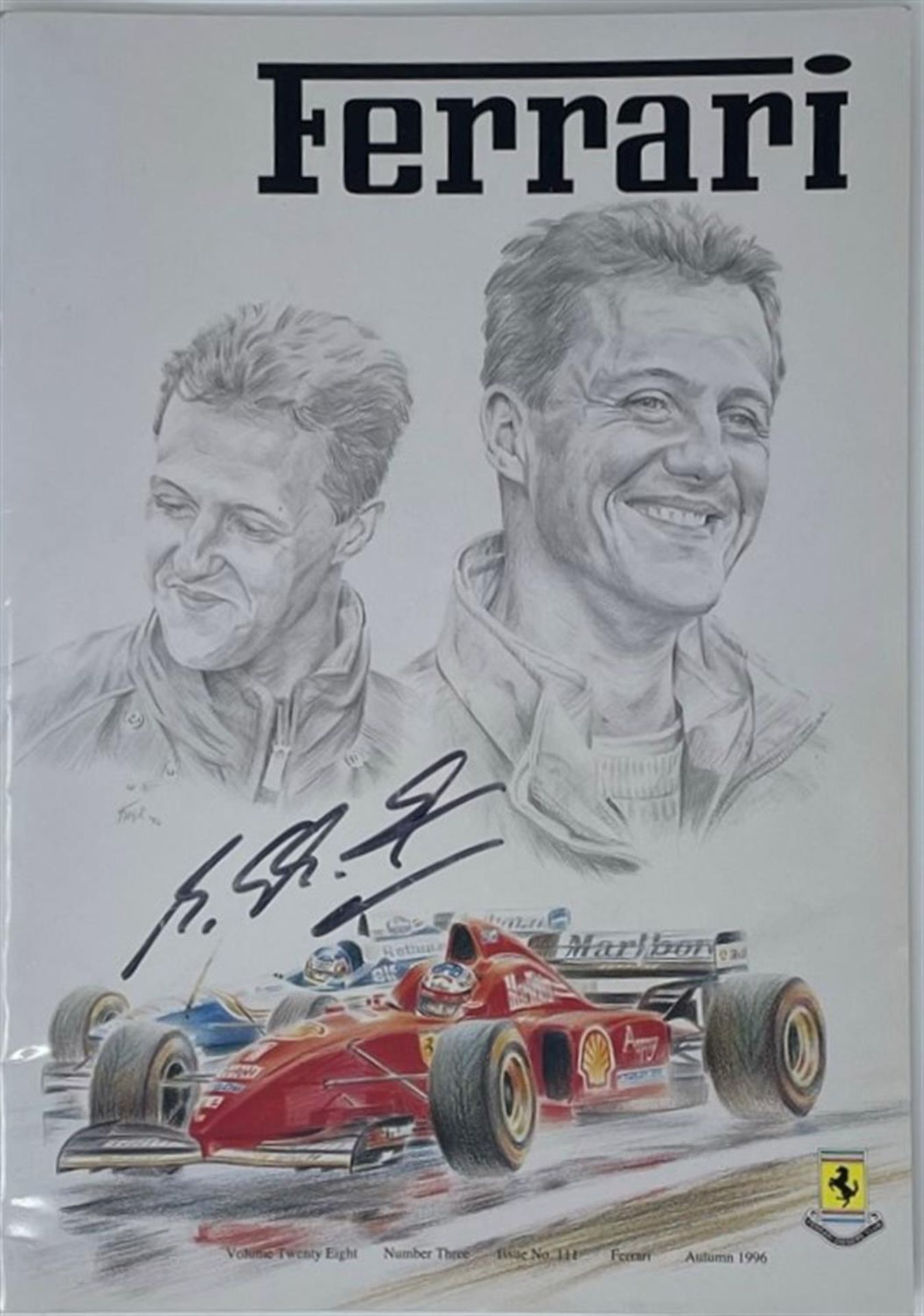 Ferrari Owners Club GB magazine signed by Michael Schumacher