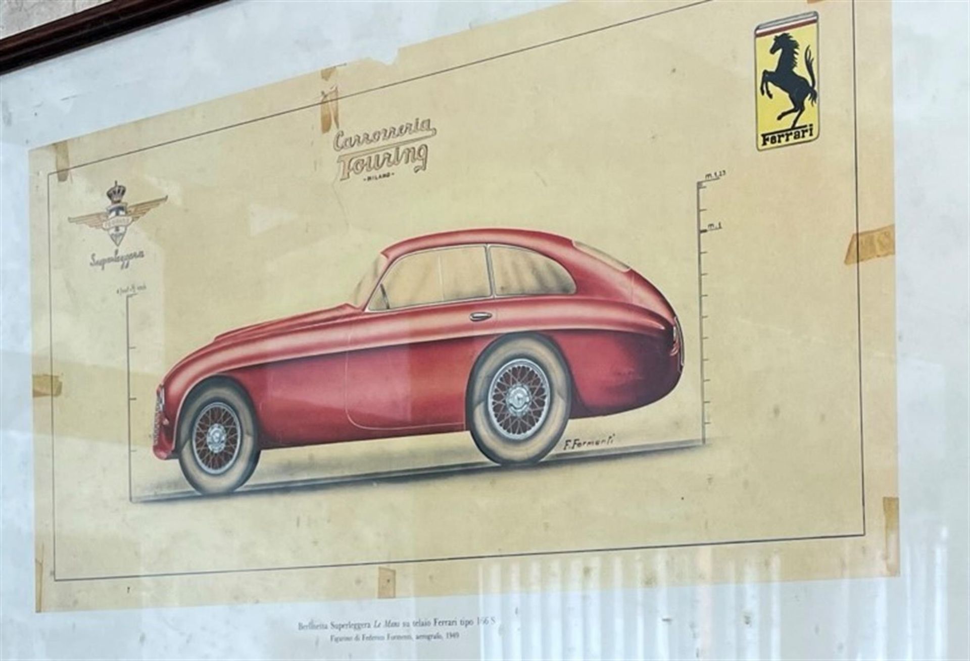 Period design submission from Carrozzeria Touring Milano to Enzo Ferrari in 1949 - Image 5 of 6