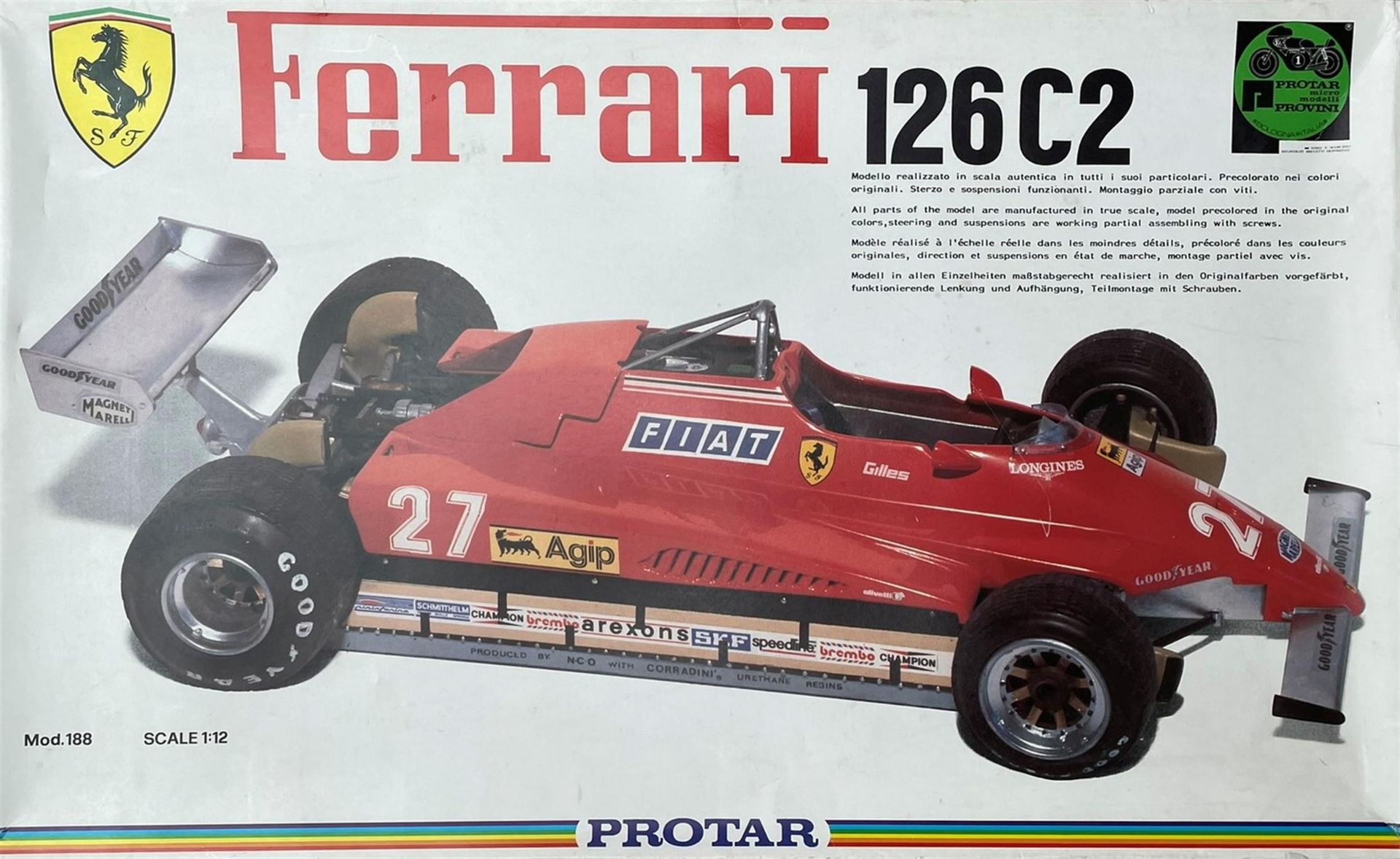 Protar 1:12th Scale Ferrari 126 C2 Model Kit