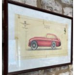 Period design submission from Carrozzeria Touring Milano to Enzo Ferrari in 1949