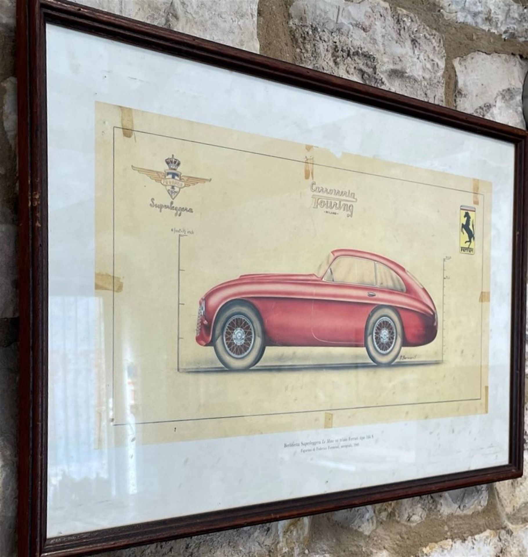 Period design submission from Carrozzeria Touring Milano to Enzo Ferrari in 1949