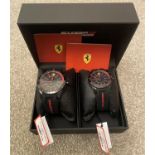 A rare boxed pair of 'His & Hers' Scuderia Ferrari Sports watches