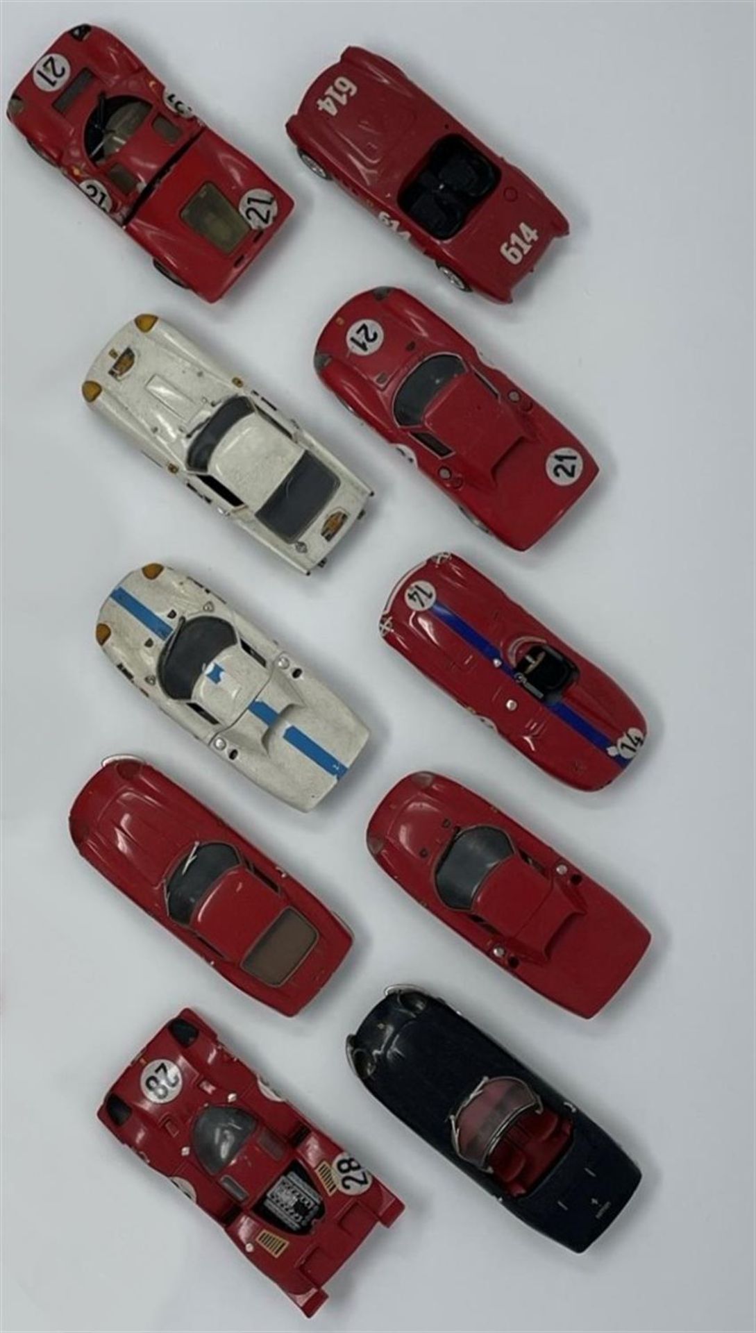 Ten 1/43rd Scale Ferrari Models from the 1950s, 60s and 70s