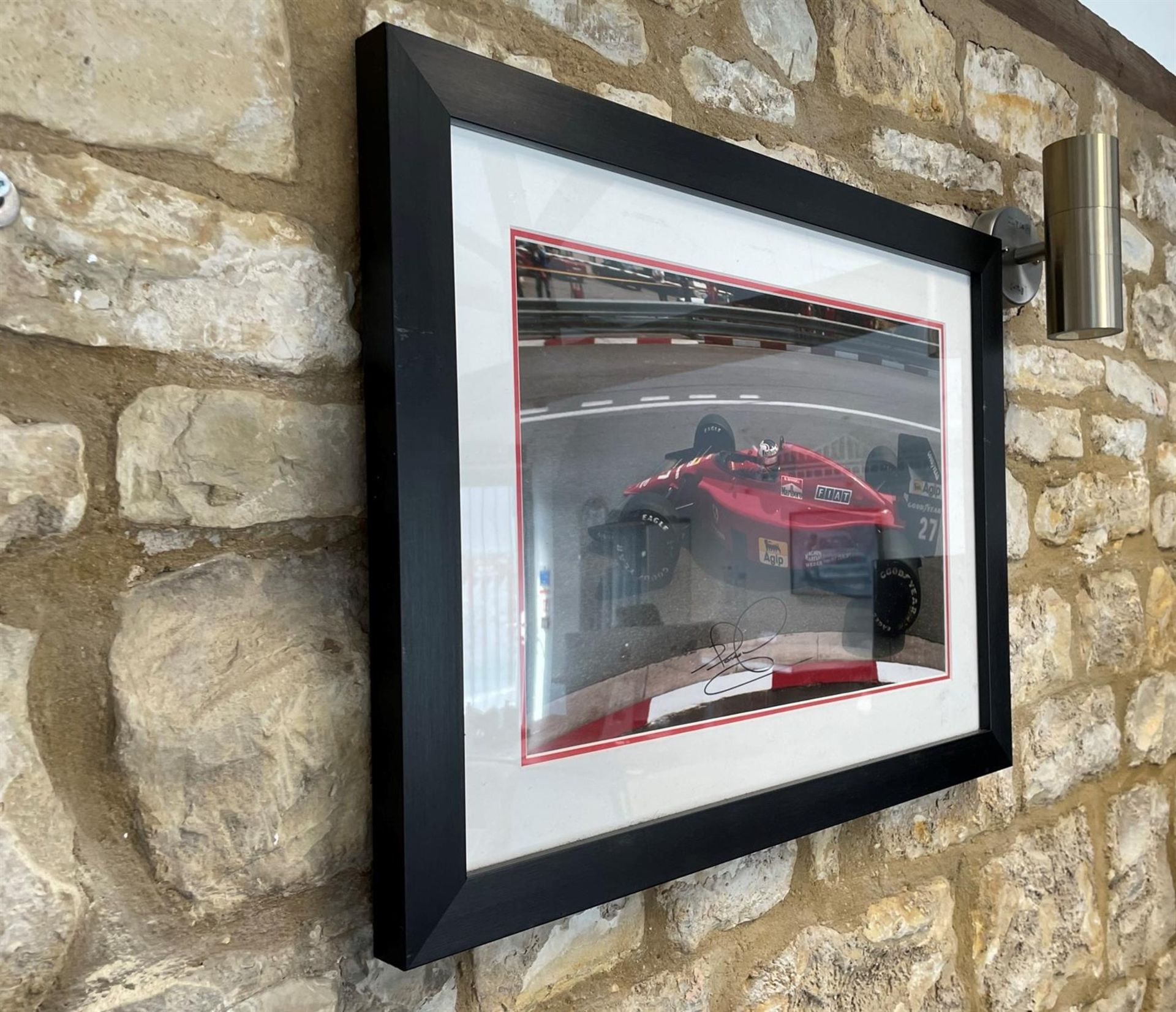 Nigel Mansell Ferrari Framed Signed Print - Image 4 of 5