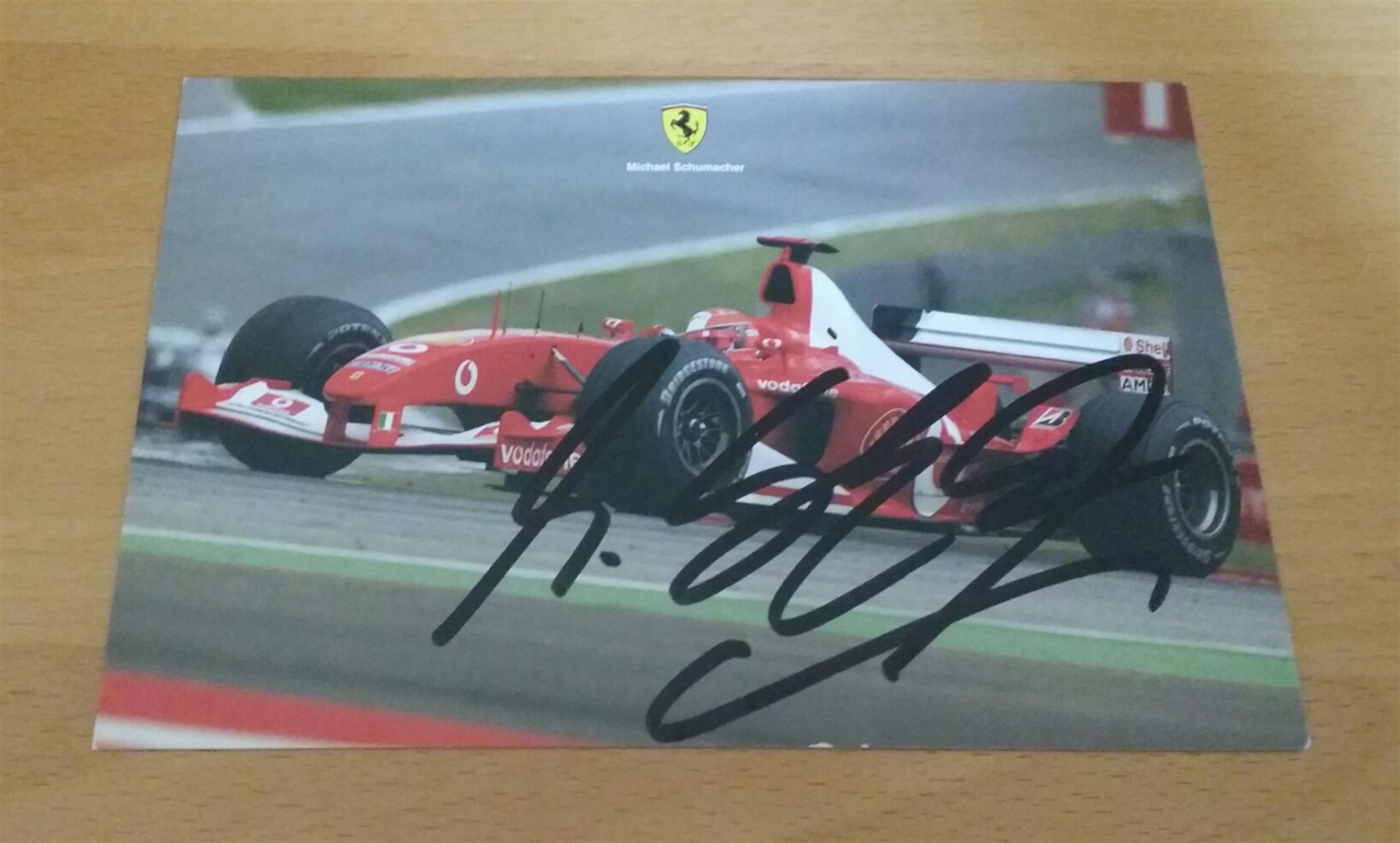 Michael Schumacher-signed Official Ferrari 2003 Postcard