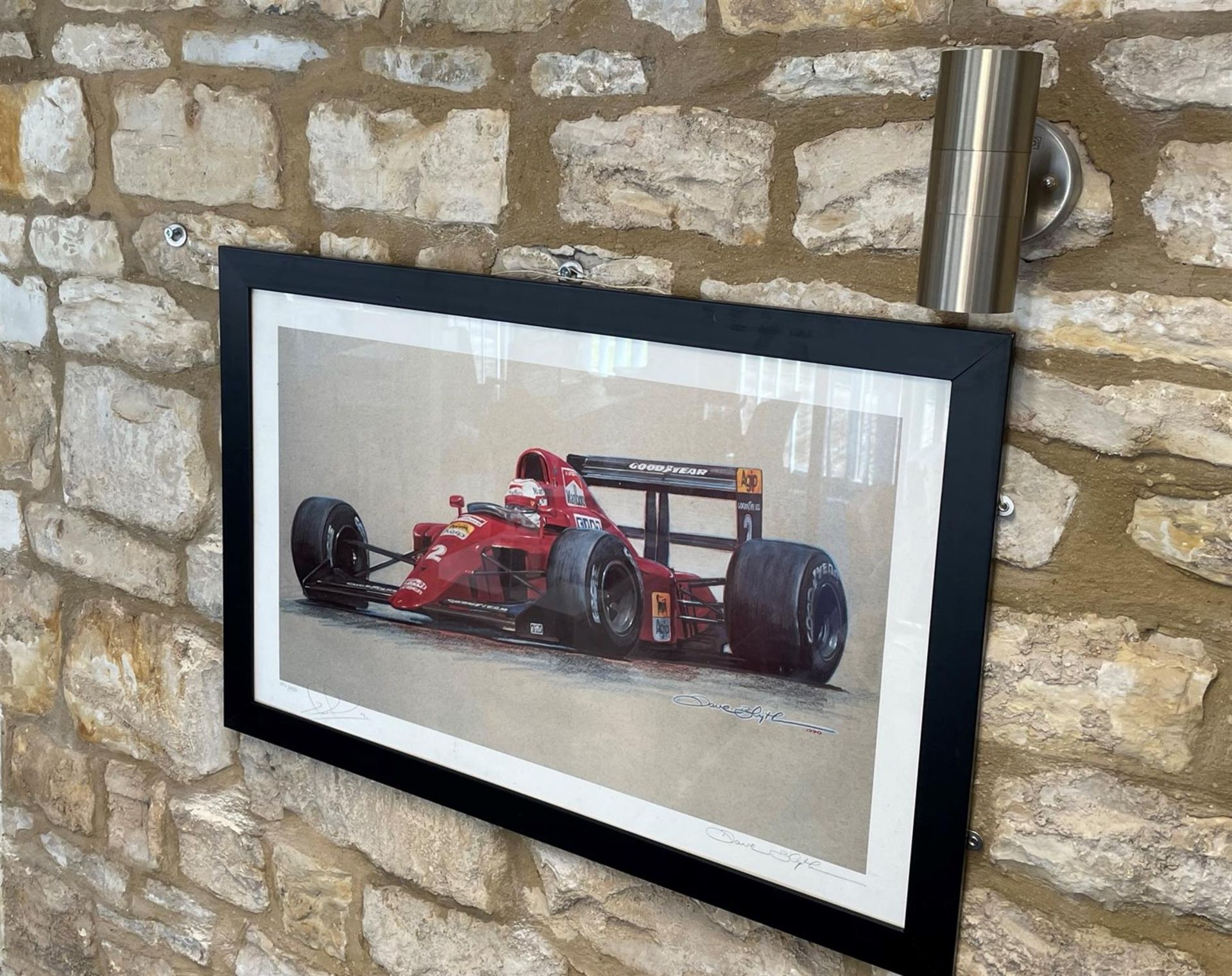 Signed Framed Print of Nigel Mansell in the Ferrari 614B - Image 2 of 5