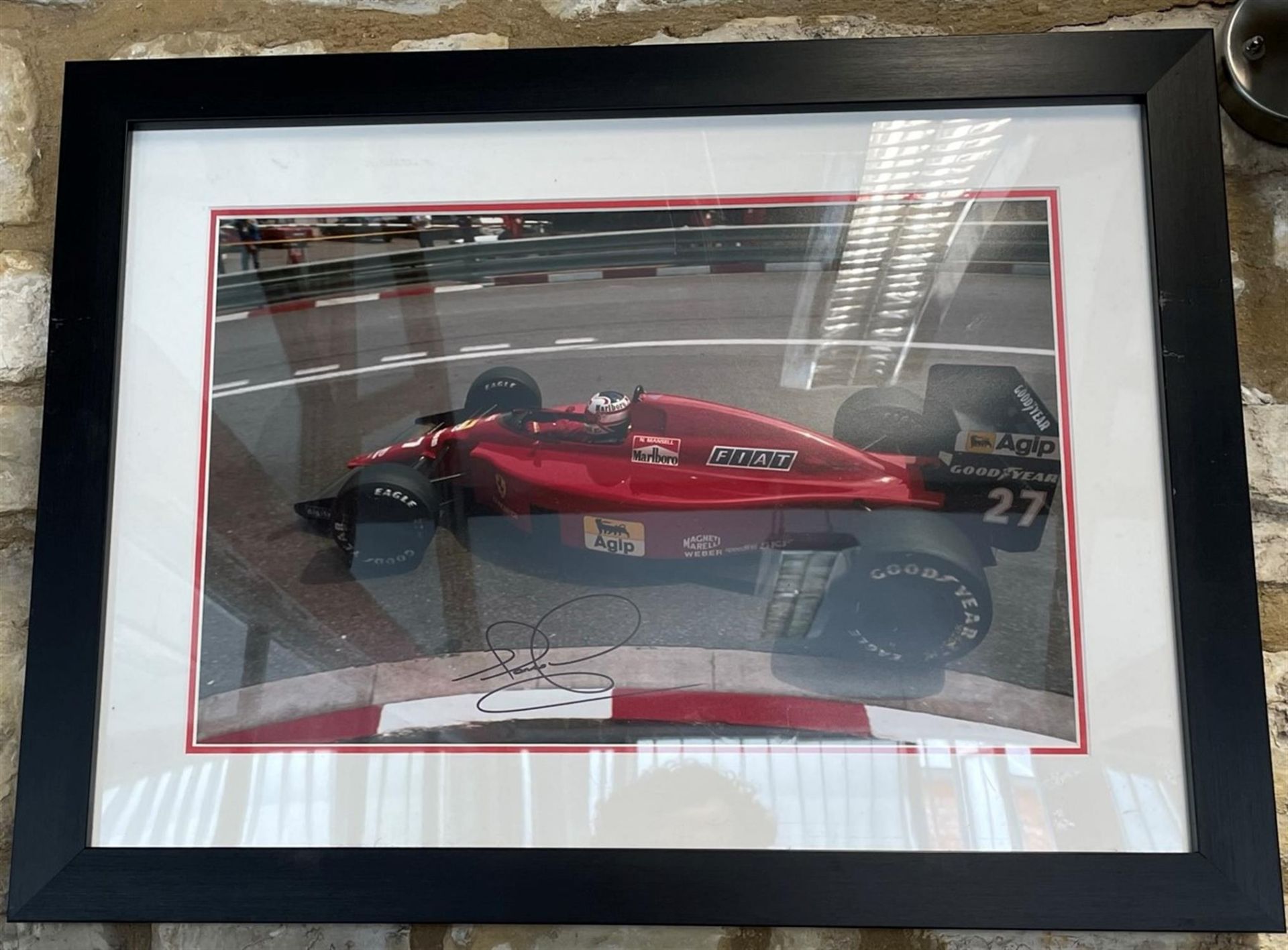 Nigel Mansell Ferrari Framed Signed Print - Image 5 of 5