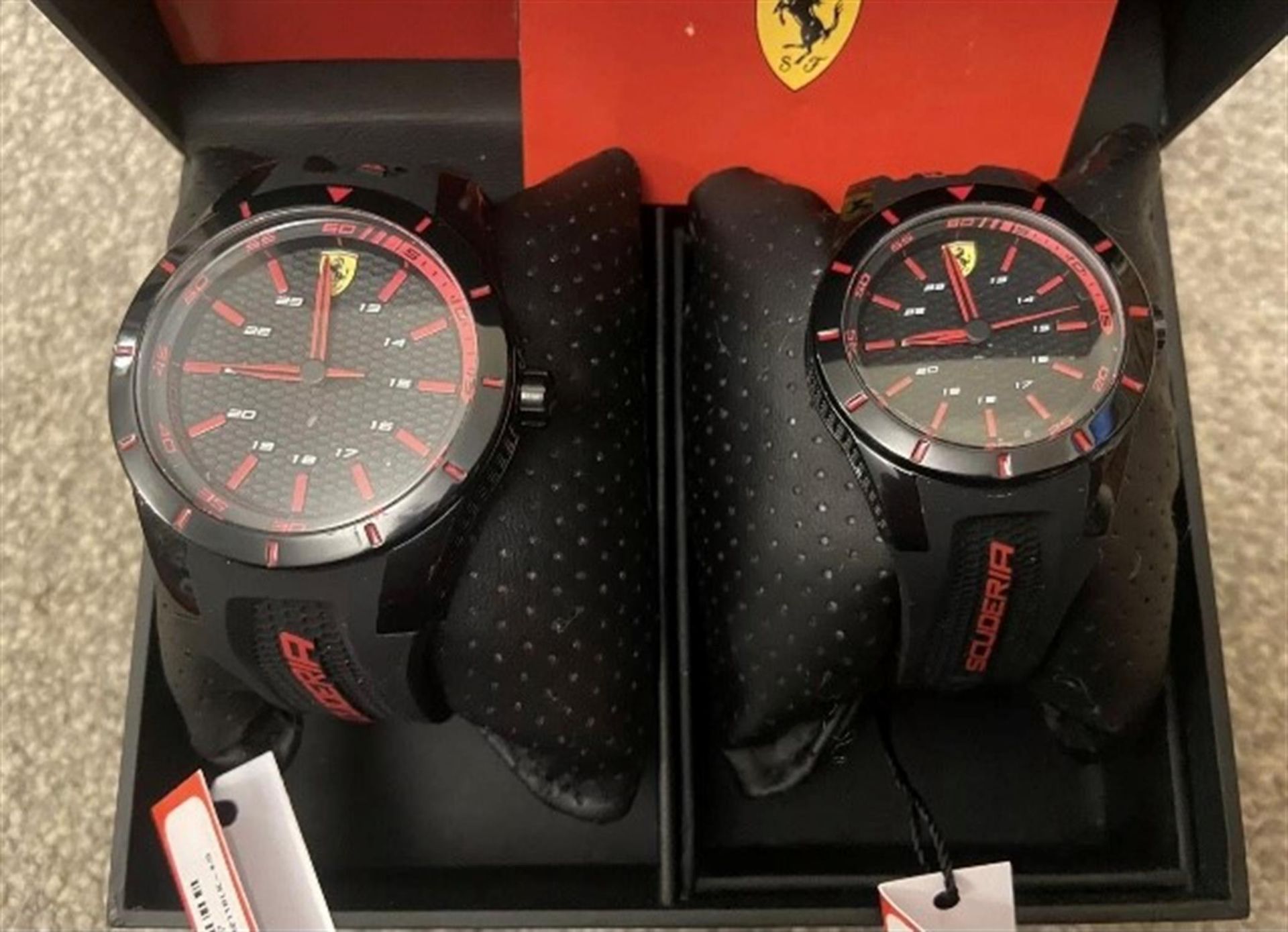 A rare boxed pair of 'His & Hers' Scuderia Ferrari Sports watches - Image 2 of 8