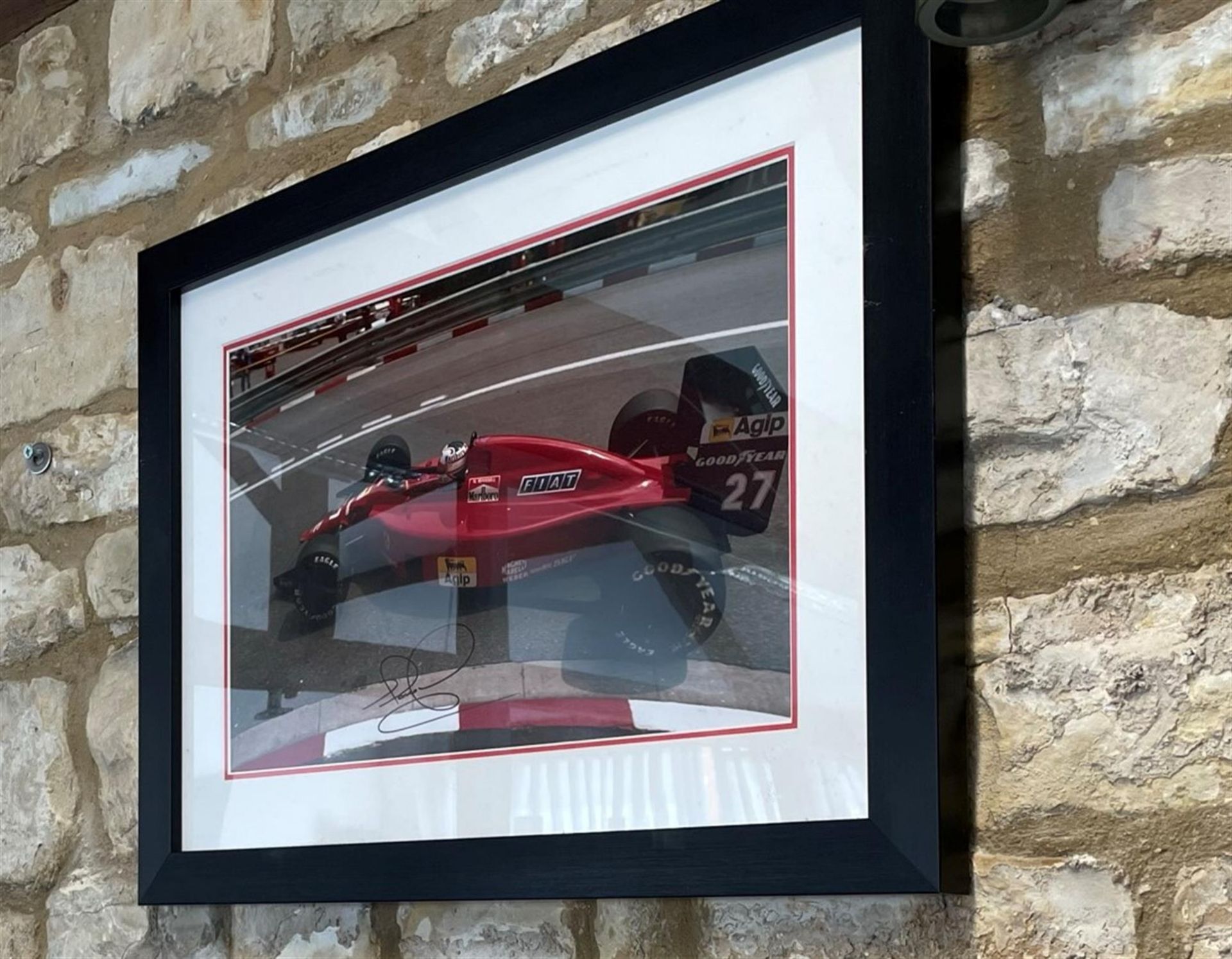 Nigel Mansell Ferrari Framed Signed Print - Image 3 of 5