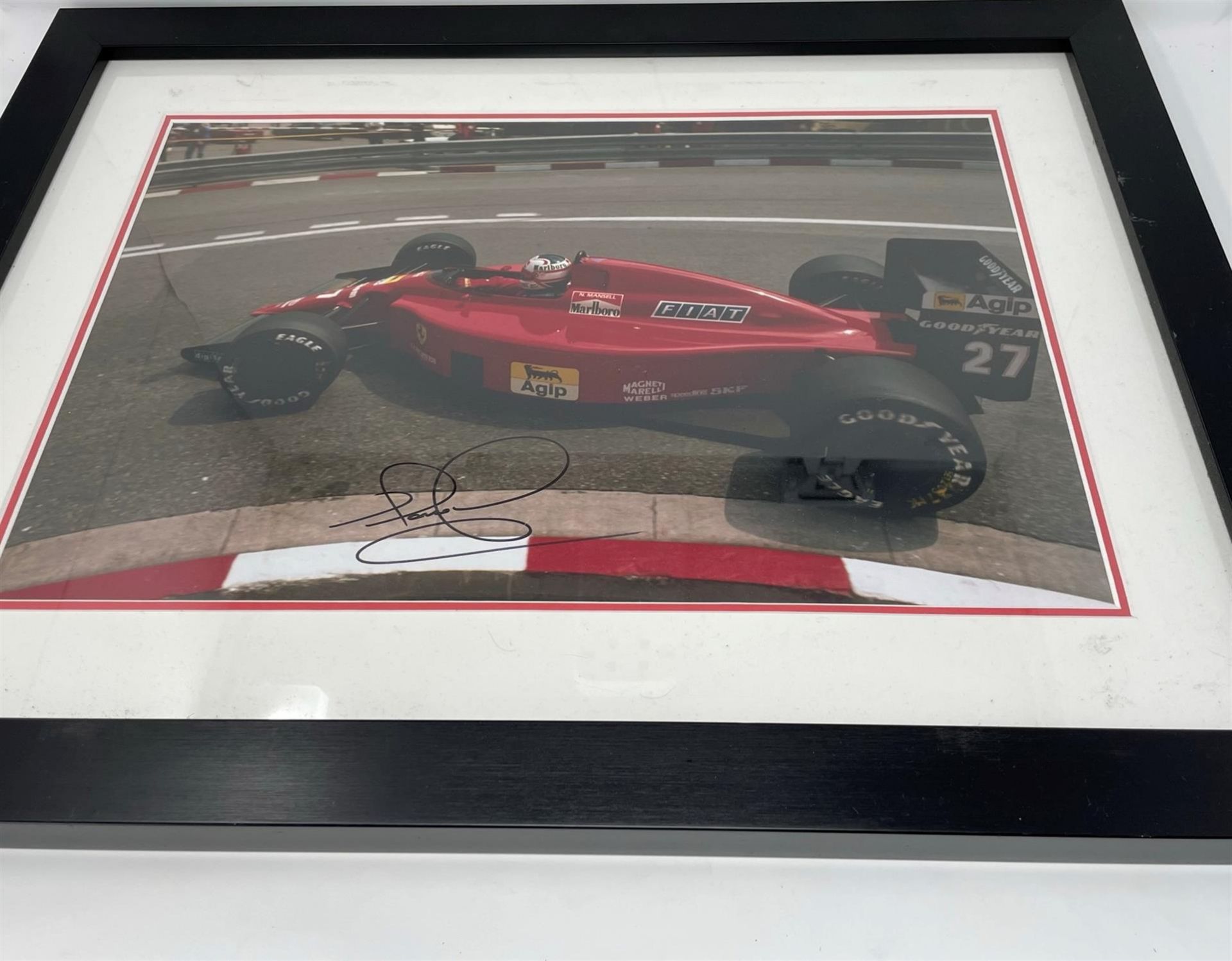 Nigel Mansell Ferrari Framed Signed Print