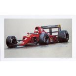 Signed Framed Print of Nigel Mansell in the Ferrari 614B