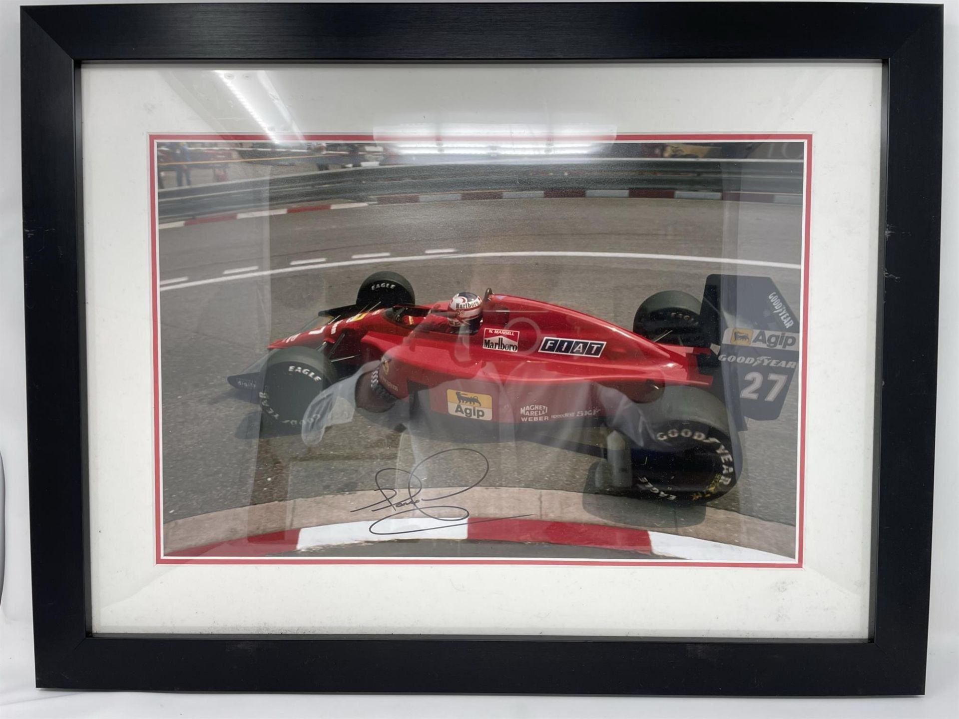 Nigel Mansell Ferrari Framed Signed Print - Image 2 of 5